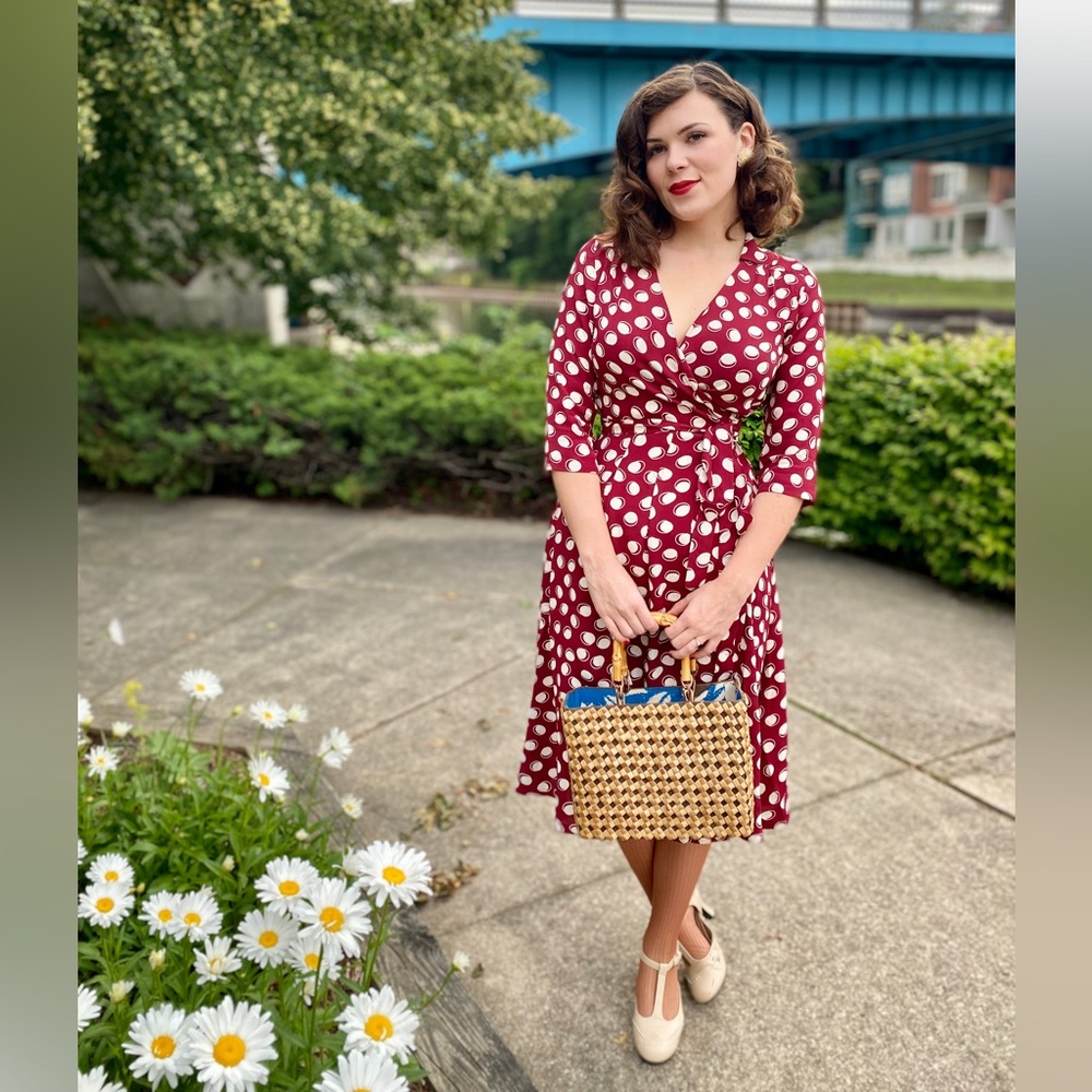The Seamstress of Bloomsbury LORETTA WRAP DRESS 1940s vintage classic pinup